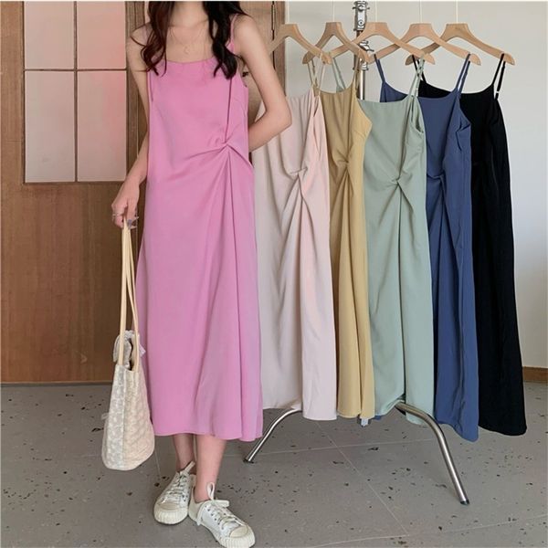solid women's midi dress sleeveless backless v-neck sling dresses summer casual korean knotted cami dress beach sundress 220514, Black;gray
solid women's midi dress sleeveless backless v-neck sling dresses summer casual korean knotted cami dress beach sundress 220514, Black;gray