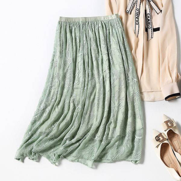 skirts long skirt stitching high waist temperament elastic silk smooth through flower a-shaped solid color green half body e8ux, Black
skirts long skirt stitching high waist temperament elastic silk smooth through flower a-shaped solid color green half body e8ux, Black