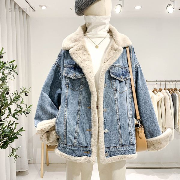 women coat new loose and versatile jacket in winter women casual single breasted double faced thickened denim jacket l220725, Black
women coat new loose and versatile jacket in winter women casual single breasted double faced thickened denim jacket l220725, Black