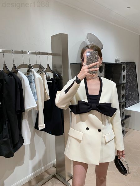 women's suits & blazers designer 22 early spring new bow v-neck double breasted suit jacket design sense of minority loose thin hs4s, White;black
women's suits & blazers designer 22 early spring new bow v-neck double breasted suit jacket design sense of minority loose thin hs4s, White;black