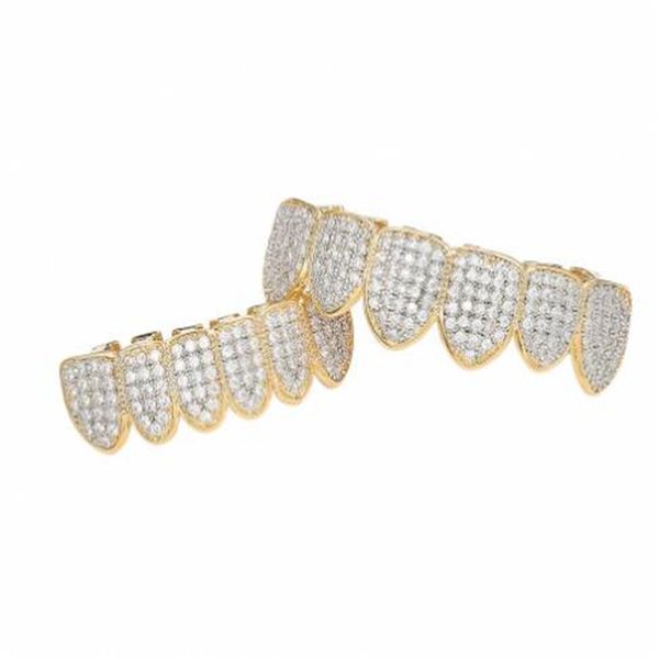 hip hop grillz luxury glaring zircon micro pave dental grills fashion men women 18k gold plated teeth brace 2-piece set, Black
hip hop grillz luxury glaring zircon micro pave dental grills fashion men women 18k gold plated teeth brace 2-piece set, Black