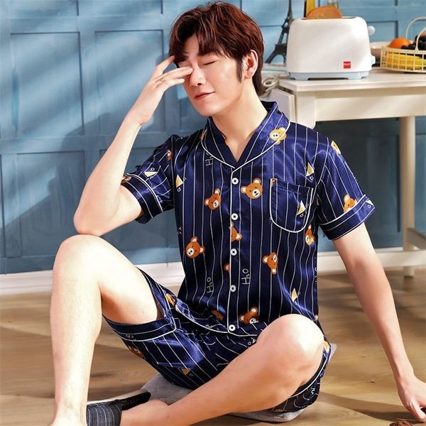 satin silk pajamas short for men summer sleepwear male pajama set soft nightgown for men pyjamas sleep lounge big size l-3xl t200813, Black;brown
satin silk pajamas short for men summer sleepwear male pajama set soft nightgown for men pyjamas sleep lounge big size l-3xl t200813, Black;brown