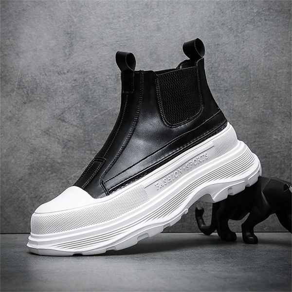 mens fashion leather autumn thicksoled lightweight high hightrend casual white shoes boots 220720, Black
mens fashion leather autumn thicksoled lightweight high hightrend casual white shoes boots 220720, Black