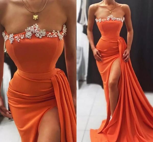 orange high split evening dresses strapless beaded crystals backless long satin women occasion party celebrity gowns prom dress, Black;red
orange high split evening dresses strapless beaded crystals backless long satin women occasion party celebrity gowns prom dress, Black;red