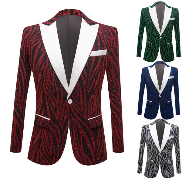 men's zebra stripe suit coat tuxedo shawl lapel wedding formal blazer fashion slim fit men plus size singer host suit jackets stage per, White;black
men's zebra stripe suit coat tuxedo shawl lapel wedding formal blazer fashion slim fit men plus size singer host suit jackets stage per, White;black