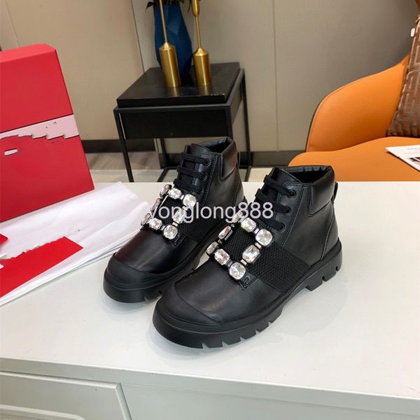 sandals high end quality flat shoes women's buckle single diamond short boots water round head lace up leather, Black
sandals high end quality flat shoes women's buckle single diamond short boots water round head lace up leather, Black