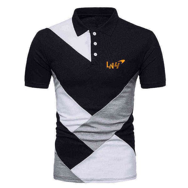 

f1 mclaren team racing fans polos men's lando norris new summer stitching polo shirt fashionable casual t shirt x44m, White;black