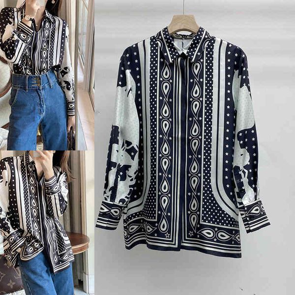 women's polos p335365kk light luxury high-quality 28 mm silk 100 positioning printing single breasted shirt women, White
women's polos p335365kk light luxury high-quality 28 mm silk 100 positioning printing single breasted shirt women, White