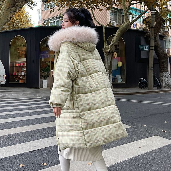women's jackets winter fashion plus size ladies parker down cotton hooded big fur collar padded jacket plaid jacket women l220730, Black
women's jackets winter fashion plus size ladies parker down cotton hooded big fur collar padded jacket plaid jacket women l220730, Black