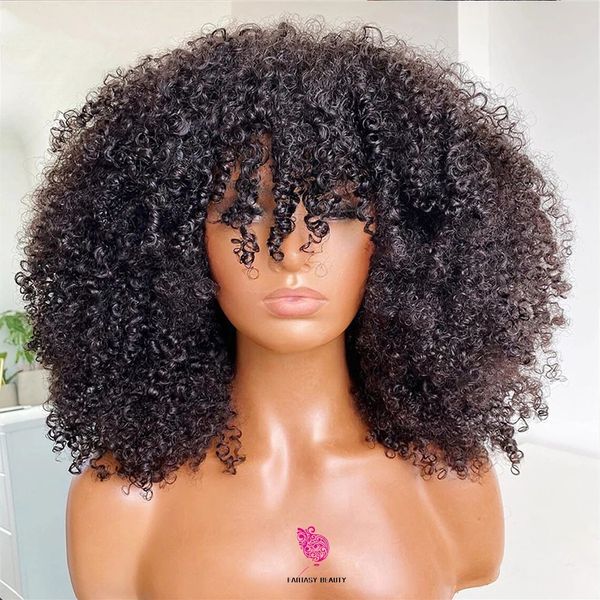 afro kinky curly wig with bang half machine made synthetic lace front wig high density short curl wigs heat resistant fiber, Black
afro kinky curly wig with bang half machine made synthetic lace front wig high density short curl wigs heat resistant fiber, Black