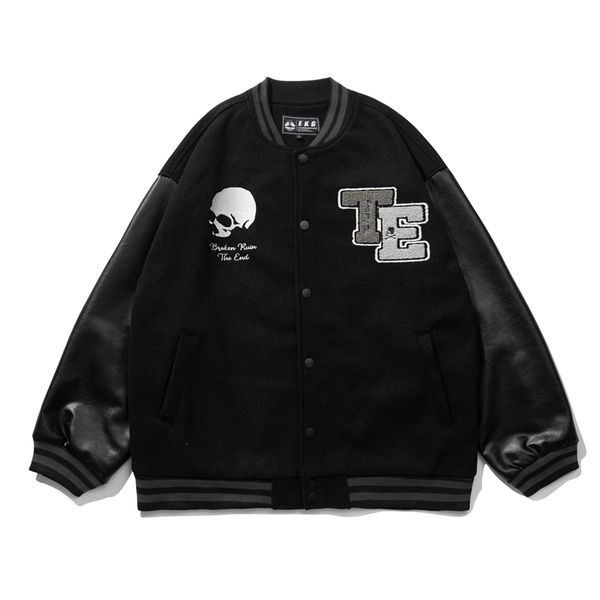 back letter and embroidery thick baseball jackets mens stand leather sleeve spliced wool clothes, Black;brown
back letter and embroidery thick baseball jackets mens stand leather sleeve spliced wool clothes, Black;brown