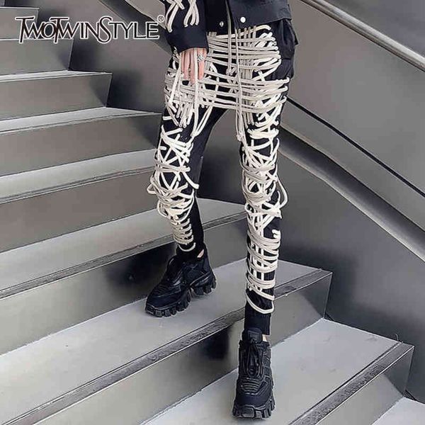 cross black pants for women high waist bandage casual streetwear trousers female fashion clothing style 210423, Black;white
cross black pants for women high waist bandage casual streetwear trousers female fashion clothing style 210423, Black;white