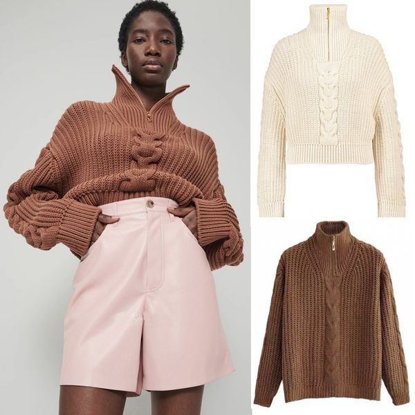 women's sweaters turtleneck long sleeve crop rib knit sweater pure color loose pullover zipped shag warmly autumn winter woolen sweate, White;black
women's sweaters turtleneck long sleeve crop rib knit sweater pure color loose pullover zipped shag warmly autumn winter woolen sweate, White;black