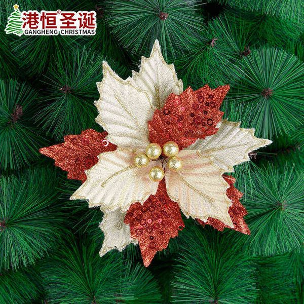 factory outlet gangheng 22cm gold gauze net simulation christmas flower cuttings tree decorative supplies pendant flowers 
factory outlet gangheng 22cm gold gauze net simulation christmas flower cuttings tree decorative supplies pendant flowers