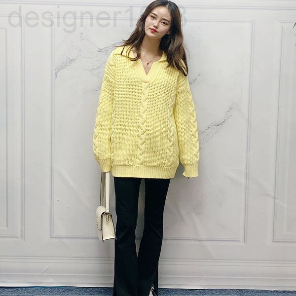 women's sweaters designer autumn yellow medium long polo collar twisted merino wool sweater women wqk5, White;black
women's sweaters designer autumn yellow medium long polo collar twisted merino wool sweater women wqk5, White;black