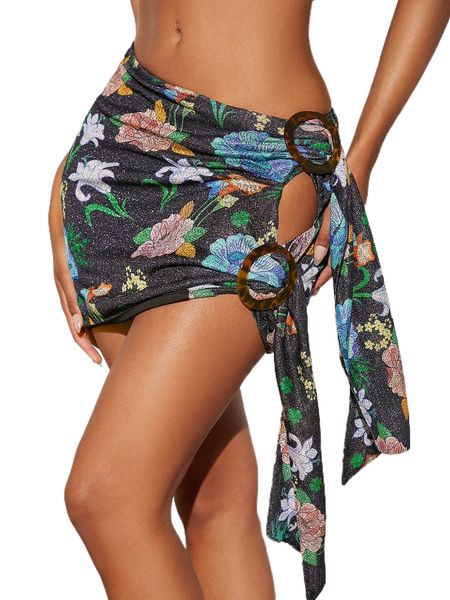 floral print cut out ring linked side draped skirt n9zs#, Black
floral print cut out ring linked side draped skirt n9zs#, Black