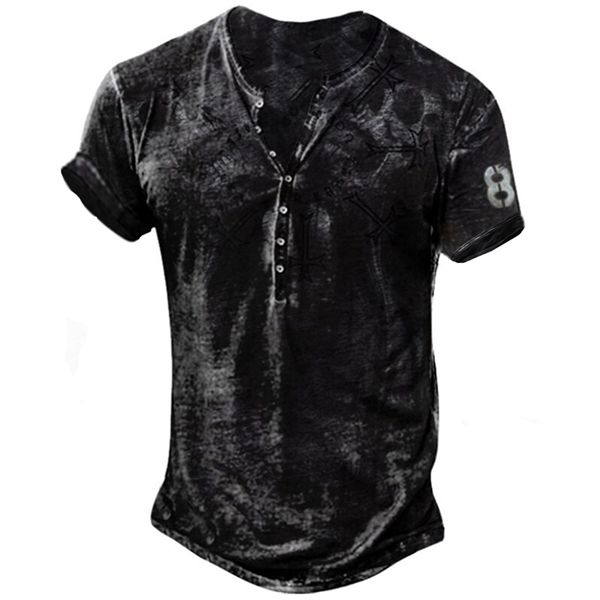 bababuy men punk style short sleeve t-shirt vintage button v-neck loose fashion pattern printed tee men streetwear 220407, White;black
bababuy men punk style short sleeve t-shirt vintage button v-neck loose fashion pattern printed tee men streetwear 220407, White;black