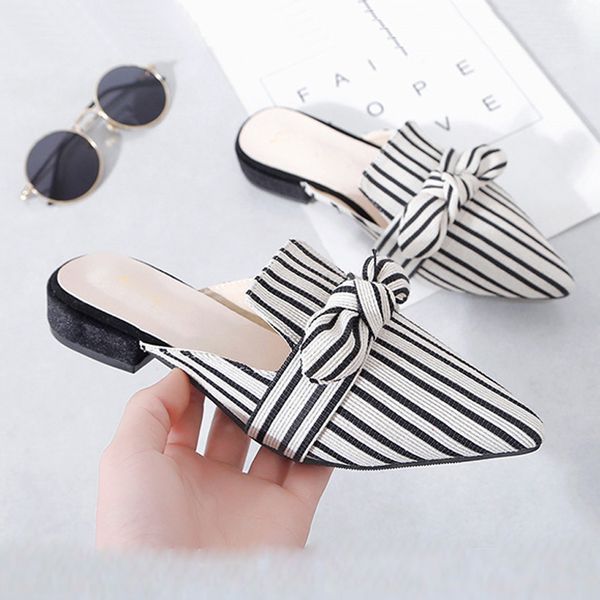 pop eye attractive stripe butterfly low heel muller female slippers outdoors spring autumn sandals new charming women pump shoes, Black
pop eye attractive stripe butterfly low heel muller female slippers outdoors spring autumn sandals new charming women pump shoes, Black