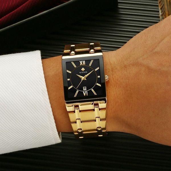 fashion stainless steel watches 2022 wwoor square waterproof quartz watch men brand luxury gold black wristwatch for man, Slivery;brown
fashion stainless steel watches 2022 wwoor square waterproof quartz watch men brand luxury gold black wristwatch for man, Slivery;brown