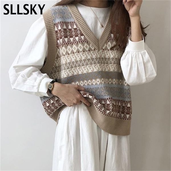 sllsky ins v neck knitted autumn winter korean style sleeveless sweater short loose female pullovers vest y201128, Black;white
sllsky ins v neck knitted autumn winter korean style sleeveless sweater short loose female pullovers vest y201128, Black;white