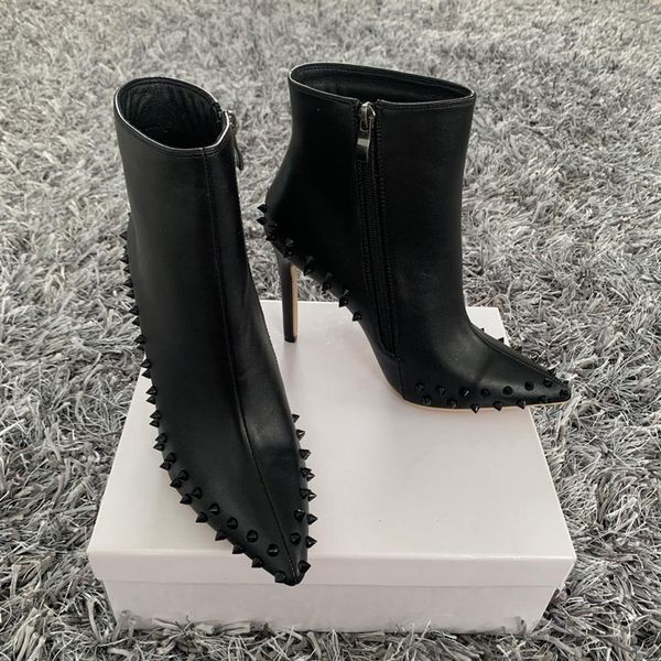 casual designer lady fashion women pumps black leather spikes point toe high heels shoes 10cm stiletto heeled wedding shoes231y
casual designer lady fashion women pumps black leather spikes point toe high heels shoes 10cm stiletto heeled wedding shoes231y