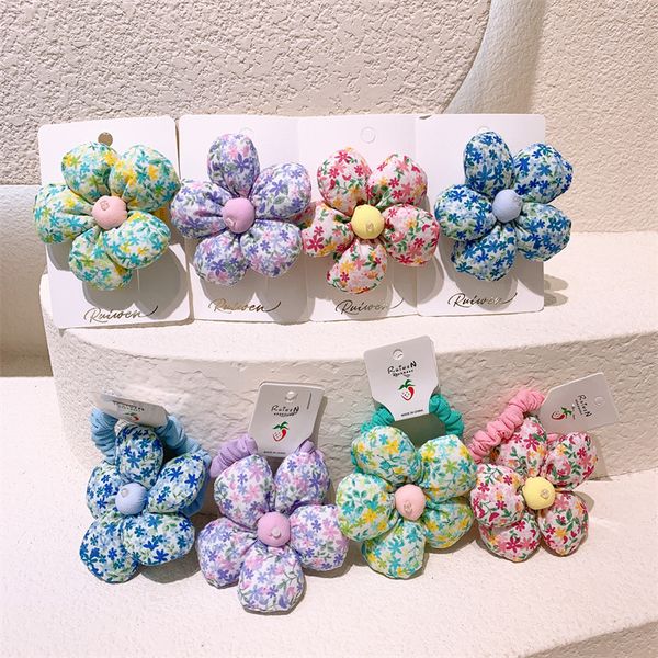 new country style korean sweet girl princess flower rubber band children's fresh simple floral fabric hairpin hair accessories, Slivery;white
new country style korean sweet girl princess flower rubber band children's fresh simple floral fabric hairpin hair accessories, Slivery;white