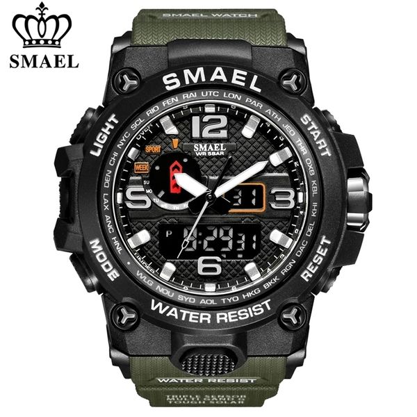 smael brand men sports watches dual display analog digital led electronic quartz wristwatches waterproof swimming military watch 220411, Slivery;brown
smael brand men sports watches dual display analog digital led electronic quartz wristwatches waterproof swimming military watch 220411, Slivery;brown