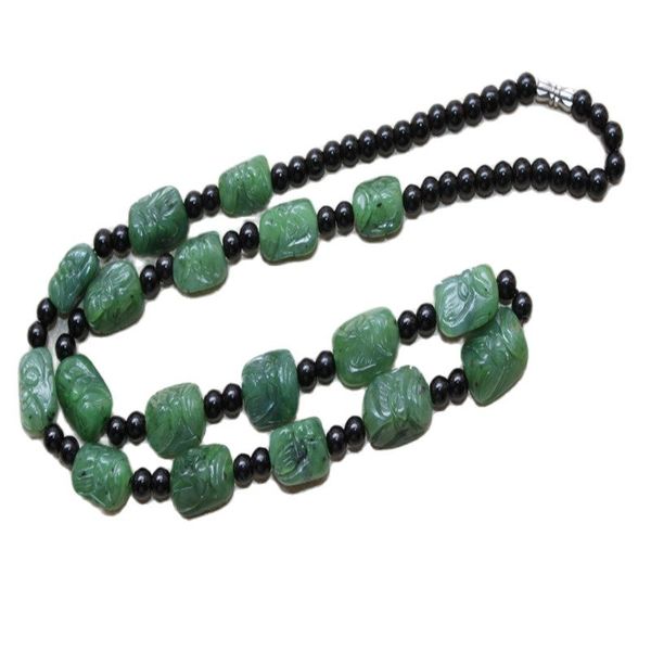 natural hetian jade necklace seed material green lohan beads jade necklace, Silver
natural hetian jade necklace seed material green lohan beads jade necklace, Silver