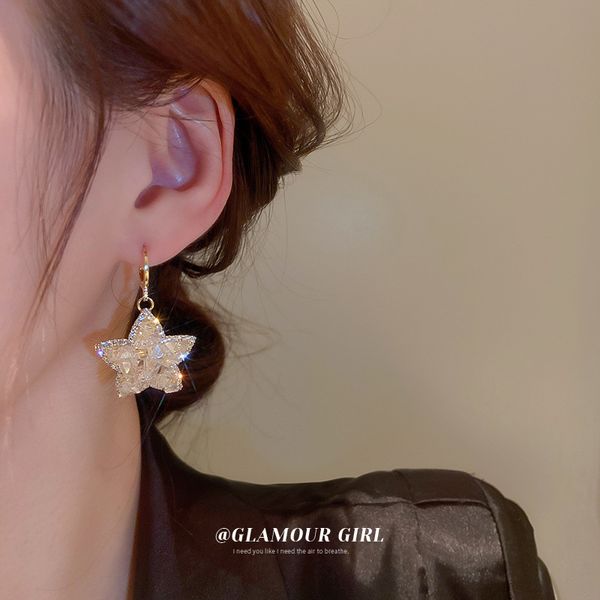 real gold electroplated diamond crystal xingx earrings european and american personalized design sense ear clip eardrops classic style grace, Golden
real gold electroplated diamond crystal xingx earrings european and american personalized design sense ear clip eardrops classic style grace, Golden
