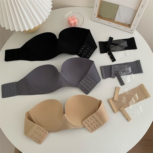 women strapless bra invisible push up bras underwear seamless solid without straps bralette lingerie 220627, Red;black
women strapless bra invisible push up bras underwear seamless solid without straps bralette lingerie 220627, Red;black