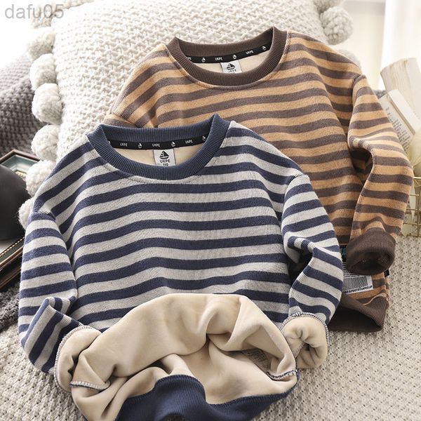 boys fleece lined sweater new children stripe thickening warm medium and large children boy depth shirt long sleeve l220808, Black
boys fleece lined sweater new children stripe thickening warm medium and large children boy depth shirt long sleeve l220808, Black