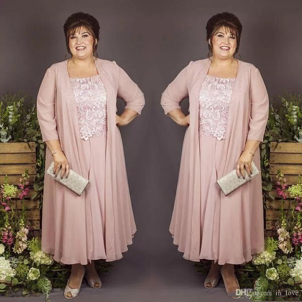 new ankle length plus size mother of bride dress with coat lace chiffon 3/4 sleeve mother of groom suit wedding party gowns, Black;red
new ankle length plus size mother of bride dress with coat lace chiffon 3/4 sleeve mother of groom suit wedding party gowns, Black;red