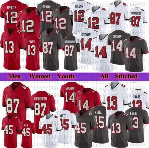 men women youth football 12 tom brady 87 rob gronkowski 14 chris godwin 45 devin white 13 mike evans stitched jerseys, Black
men women youth football 12 tom brady 87 rob gronkowski 14 chris godwin 45 devin white 13 mike evans stitched jerseys, Black