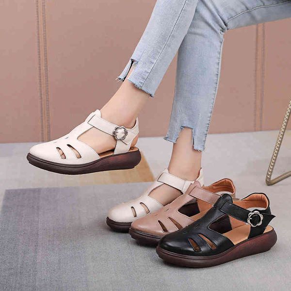 sandals summer soft bottom cowhide women's sandals slope heel thick flat large breathable casual shoes yu8r, Black
sandals summer soft bottom cowhide women's sandals slope heel thick flat large breathable casual shoes yu8r, Black