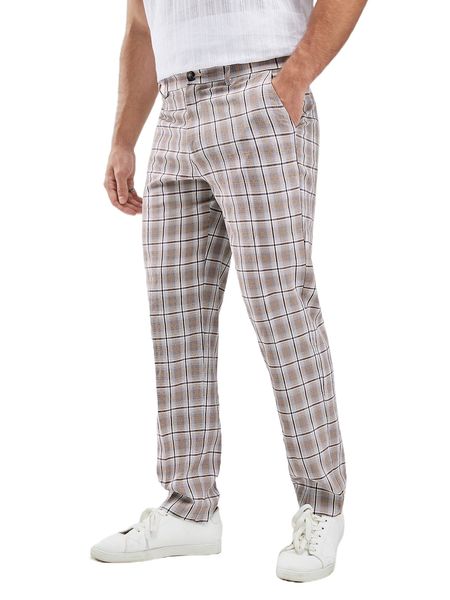 men plaid slant pockets tailored pants 66iq#, Black