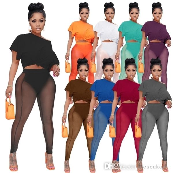 2202 womens mesh tracksuits yoga pants outfits summer navel exposed short t shirt sheer leggings sportswear 2 piece sets, Gray
2202 womens mesh tracksuits yoga pants outfits summer navel exposed short t shirt sheer leggings sportswear 2 piece sets, Gray