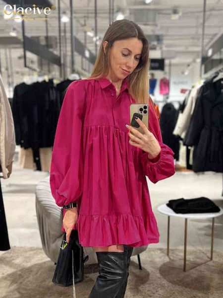 clacive casual loose pink women's dress autumn fashion lapel long sleeve office lady mini dresses elegant pleated female dress t220804, Black;gray
clacive casual loose pink women's dress autumn fashion lapel long sleeve office lady mini dresses elegant pleated female dress t220804, Black;gray