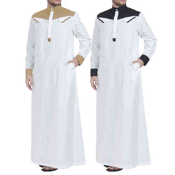 muslim arabic men clothing loose stand collar patchwork long sleeves abaya robe middle east islamic dubai jubba thobe pockets l220714, Black;red
muslim arabic men clothing loose stand collar patchwork long sleeves abaya robe middle east islamic dubai jubba thobe pockets l220714, Black;red