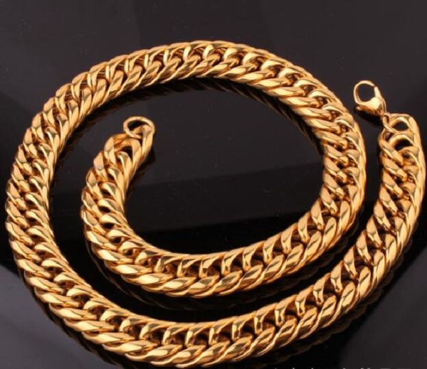 18k fashion 13mm men's rough polished gold chains double button gold plated necklace hip hop style, Silver
18k fashion 13mm men's rough polished gold chains double button gold plated necklace hip hop style, Silver