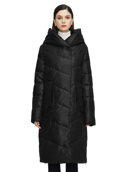 gasman zipper patch pocket hooded winter coat c7nw#, Black