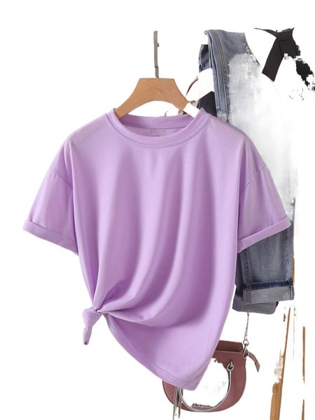 solid round neck tee y2t5#, White
solid round neck tee y2t5#, White