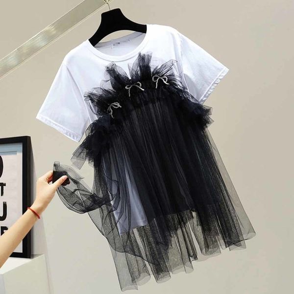 2022 new patchwork mesh ruched t shirt for women o neck short sleeve bowknot casual t shirts female fashion new summer 0613, White
2022 new patchwork mesh ruched t shirt for women o neck short sleeve bowknot casual t shirts female fashion new summer 0613, White