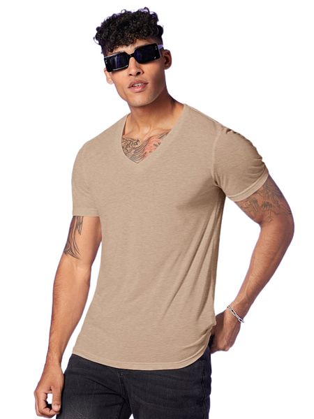 men v-neck solid tee 54cb#, White;black 
men v-neck solid tee 54cb#, White;black