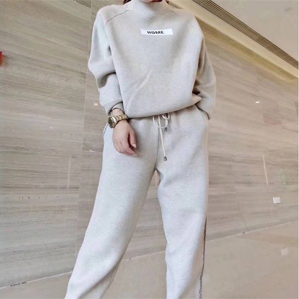autumn winter woolen and cashmere knitted warm suit o collar sweater harem pants loose style twopiece set women knit y200910, White;black
autumn winter woolen and cashmere knitted warm suit o collar sweater harem pants loose style twopiece set women knit y200910, White;black