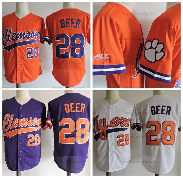 ncaa mens clemson tigers #28 seth beer college baseball jerseys vintage white orange purple university stitched shirts s-xxxl, Black
ncaa mens clemson tigers #28 seth beer college baseball jerseys vintage white orange purple university stitched shirts s-xxxl, Black