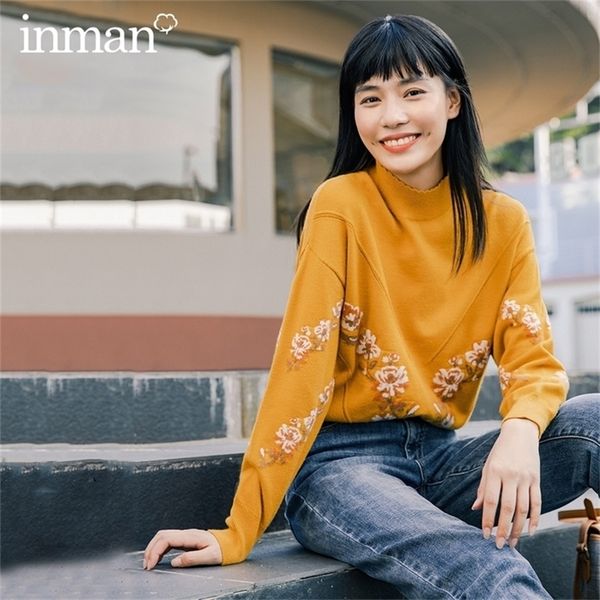 inman autumn arrival literary retro wavy edge half-high collar flower knitted pullover warm sweater 201225, White;black
inman autumn arrival literary retro wavy edge half-high collar flower knitted pullover warm sweater 201225, White;black