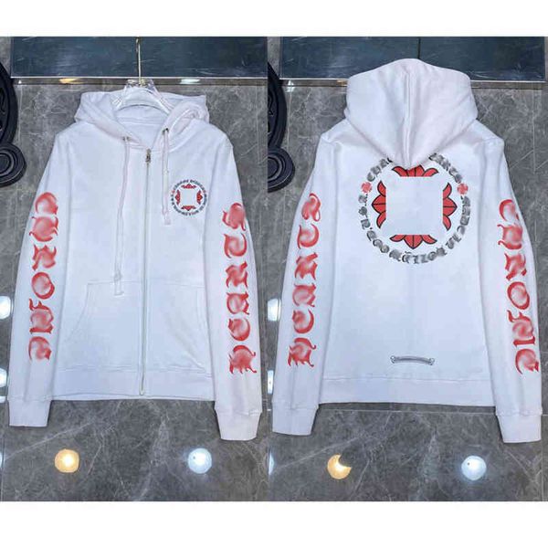 men's brand luxury jackets zipper men hoodies designer horseshoe cross fashion print ch sweatshirts women loose coat casual pullover h, Black;brown