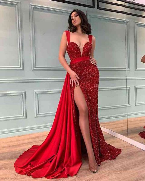 evening dresses style split red dress long temperament tail sequin evening, Black;red
evening dresses style split red dress long temperament tail sequin evening, Black;red