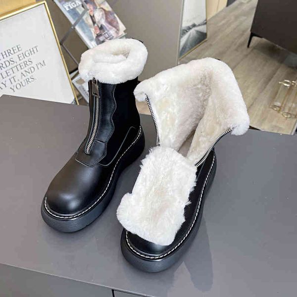 boots winter wool front zipper martin boots women's british short plush warm thickened snow, Black
boots winter wool front zipper martin boots women's british short plush warm thickened snow, Black