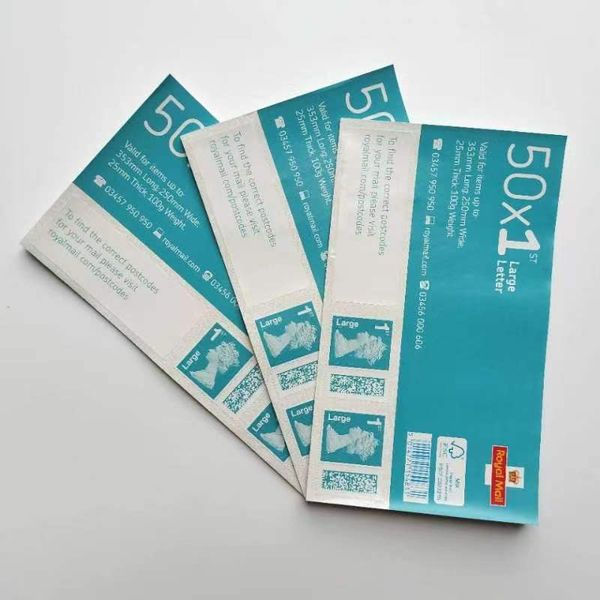 party 4 x barcoded 1st class l/letter postage stamps self adhesive - brand new unused party
party 4 x barcoded 1st class l/letter postage stamps self adhesive - brand new unused party